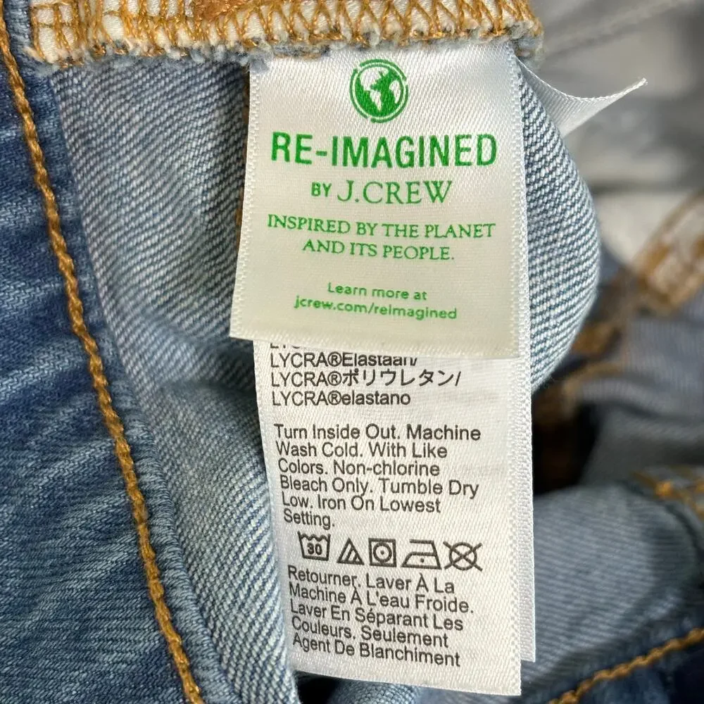 J. Crew Mid Rise Flare Crop Jeans‎ Stretch Denim Button Fly Women's Size 28